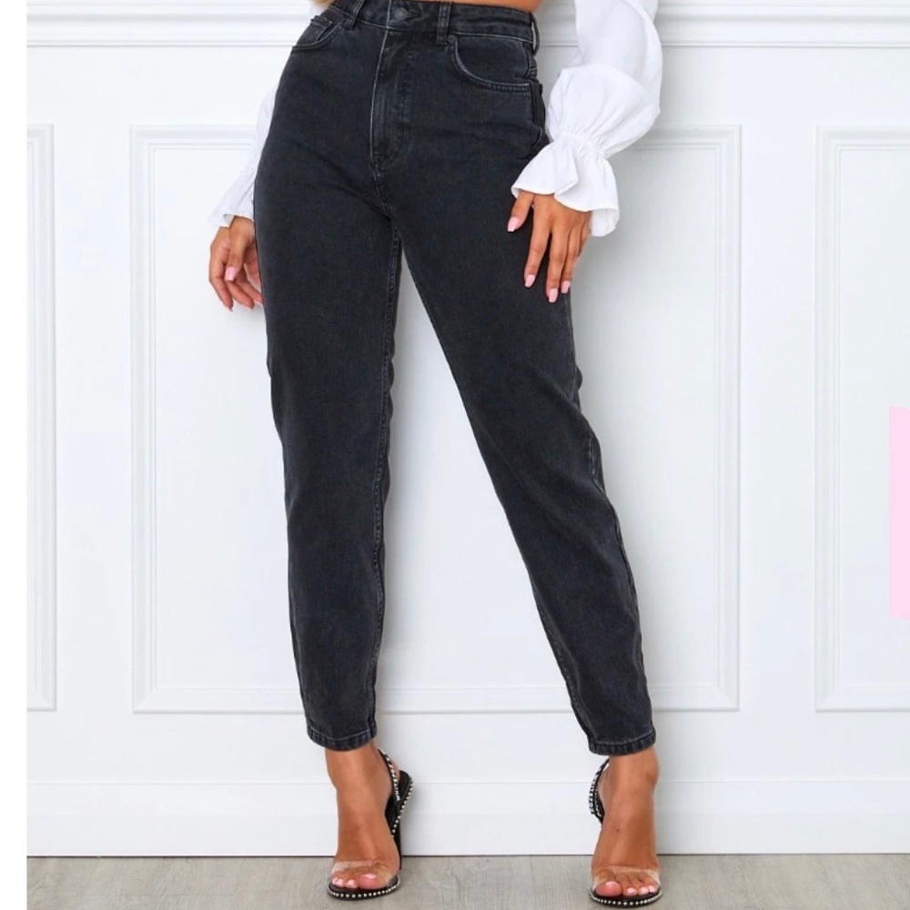 High Waisted Black Boyfriend Jeans